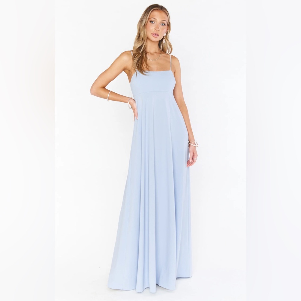 Show Me Your Mumu Madrid Gown - Steel Blue Stretch